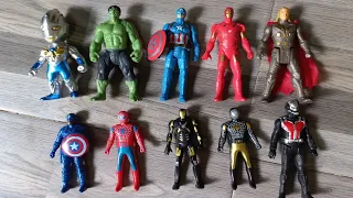 Menemukan mainan ultraman,kapten Amerika,Hulk,ironman,Spiderman,Thor,ant man