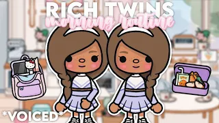 Rich Twins *SCHOOL MORNING ROUTINE* || *With Voices* || Toca Life World Roleplay