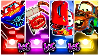 Spider McQueen Exe vs Truck Eater vs Lighting Mcqueen vs Cars 3 Mater x Coffin Dance | Tiles Hop