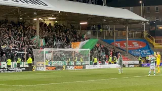 CELTIC FANS CELEBRATING WITH ANGE AFTER BEATING DUNDEE UNITED ￼2-0 !!!