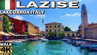 WALKING TOUR OF LAZISE, LAKE GARDA ITALY | CHARMING TOWN'S CENTER TO LAKEFRONT IN 4K UHD 60FPS