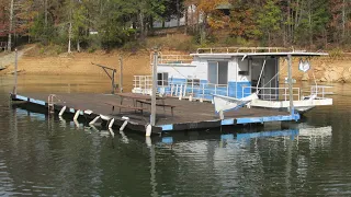 1976 Captains Craft 11 x 39 (Steel) Project Houseboat & Dock For Sale on Norris Lake TN - SOLD!