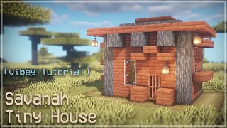 Minecraft Tiny House: Savanna Episode 1 (Relaxing Tutorial) Acacia Starter Hut | Kelpie The Fox