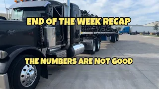 End of the week recap | The number are not good | local owner operator | Peterbilt 379