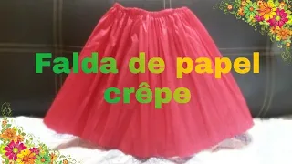 Como hacer una falda de papel crêpe💕