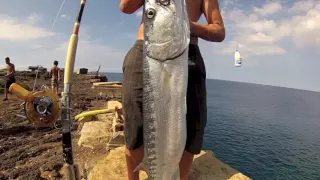 Noble's Travels | JOHN CATCHES A 30LB BARRACUDA (SOUTH POINT, HAWAII)