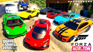 GTA 5 - Stealing Forza Horizon Cars With Franklin | (Real Life Cars #22)