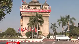 Lao NEWS on LNTV: Vientiane authorities clean up city for the 10th Party Congress.7/1/2016