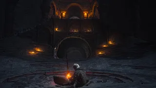 Dark Souls III - Firelink Shrine Music Ambiance (music, bonfire, white noise)
