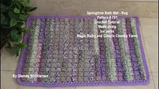 Springtime Bath Mat  - Rug Crochet Tutorial made using Ice Yarns Magic Bulky and Classic Chunky