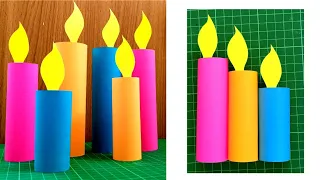 How To Make Paper Candles | DIY Paper candle | Paper Craft Candle making | easy Paper candle Making