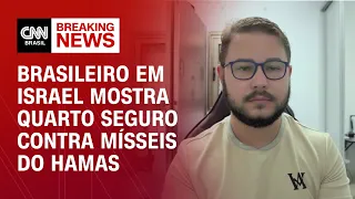 Brasileiro mostra quarto usado como abrigo em eventuais ataques do Hamas | CNN NEWSROOM