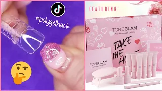 TRYING A TIK TOK POLYGEL HACK 💅 (featuring a new Amazon polygel kit)