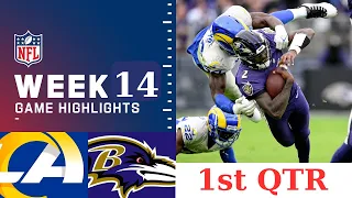 Baltimore Ravens vs. Los Angeles Rams Full Highlights 1st QTR | NFL Week 14, 2023