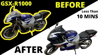 Rebuilding a Wrecked GSX-R1000 From Copart Less than 10 Mins like throtl