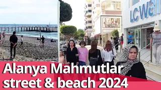 Alanya Mahmutlar street & beach 2024 april / alanya antalya turkey travel turkey holiday 4k