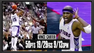 Vince Carter's GREATEST GAME! 50pts 8 3PM In A Row | May 11th 2001 R2G3