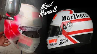 Making Nigel Mansell Helmet Replica | Ferrari Formula 1
