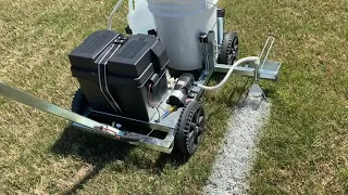 EcoStriper - Battery Powered Athletic Field Striping Machine for painting soccer, football lines.