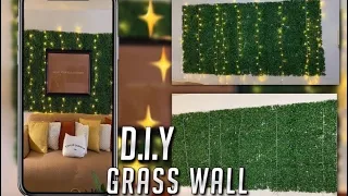 DIY GRASS WALL W/ HANGING LIGHTS| UNDER $180 | MUST WATCH