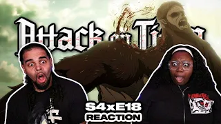 DOWN GOES ZEKE!! - Attack On Titan Season 4 Episode 18 Reaction "Sneak Attack"