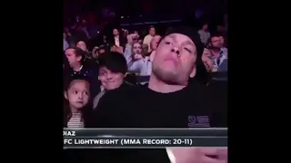 Nate Diaz Sparks Up A J At UFC Fight **CROWD GOES NUTS**