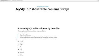 mysql 5.7 show table columns 3 ways