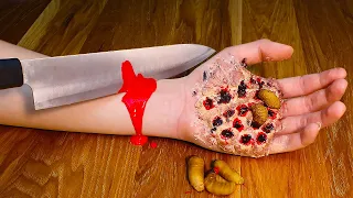 HORROR COOKING - Making Sushi From Larvae Coconut Worm AMSR 4K