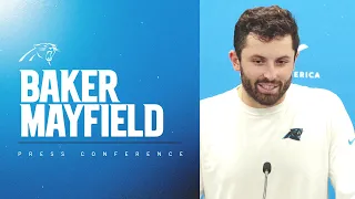 Baker Mayfield speaks after being named starter at quarterback