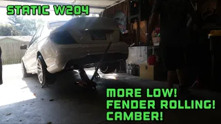 Fitment on the static Mercedes Benz w204! Part 1: more low and fender rolling