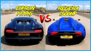 FH5 DRAG RACE - BUGATTI CHIRON Vs KOENIGSEGG REGERA