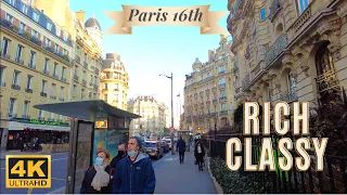 [4K] Paris 16th richest neighborhood arrondissement walk tour Arc de Triomphe Trocadero Tour Eiffel