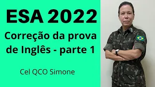 ESA 2022 - Correção da Prova de Inglês (Parte 1)