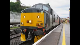 97304 + 37601 on 5Q92 & 5D34 Crewe C.S. - Machellynth Carriage Sidings with 197003 23/05/2022