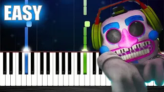 FNAF Security Breach - DJ Music Man Theme - EASY Piano Tutorial