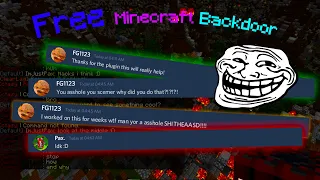 I got a Free Minecraft Backdoor so I griefed a kids server :D | Part 1 | Hacking Minecraft Servers.