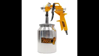 INGCO Air Spray Gun ASG3101 1000CC quick Unboxing and Testing