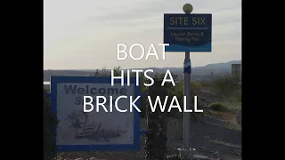 Lake Havasu Boat Ramp, Boat hits the wall HARD!! Girl almost gets hit!!