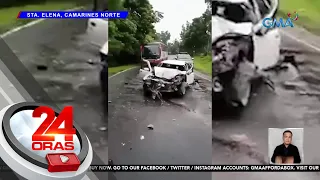 1 sugatan sa salpukan ng bus at kotse sa gitna ng malakas na ulan | 24 Oras