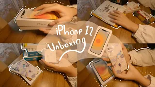 iPhone 12 White Unboxing with Me! | asmr, no talking, with music