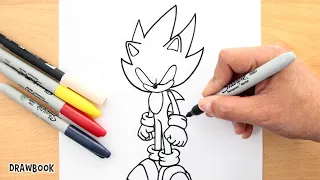 How to draw DARK SUPER SONIC