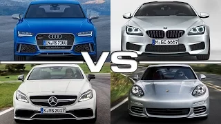 Audi RS7 Sportback vs BMW M6 Gran Coupe vs Merceds CLS63 AMG vs Porsche Panamera Turbo S