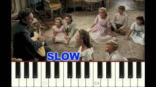 SLOW SUPER EASY piano tutorial "EDELWEISS" from the Sound of Music, 1959, with free sheet music