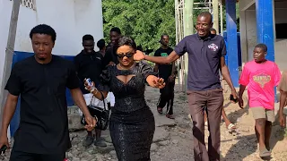 Nana Ama Mcbrown Arrival at music producer Kaywa’s mum funeral in tema