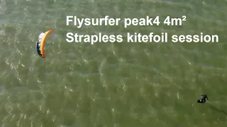 Flysurfer peak4 4m², strapless kitefoil session.