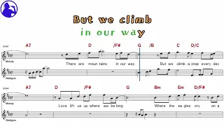 Joe Cocker-Up where we belong karaoke sheet music for players,chord,chorus,Lyrics add(Ye karaoke)