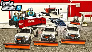 I BUILT A $5,000,000 SNOW-PLOWING COMPANY! (NEW TRUCKS, BOSS PLOWS) | Farming Simulator 22