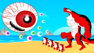 Evolution of RED SHARKZILLA vs GIANT EYEBALL: Invasion of Monsters | Godzilla Cartoon Compilation