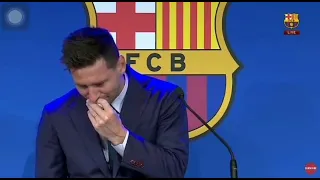 Leo Messi lascia il Barcellona e scoppia in lacrime nella conferenza di addio🥺❤️