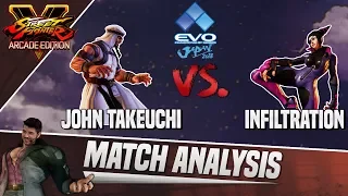 SFV AE Match Analysis: EVO Japan 2018 GRAND FINALS - John Takeuchi vs. Infiltration